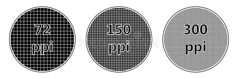 Resolution screen pixel density of ppi, the ppi vector. Resolution screen pixel density of ppi, the ppi vector