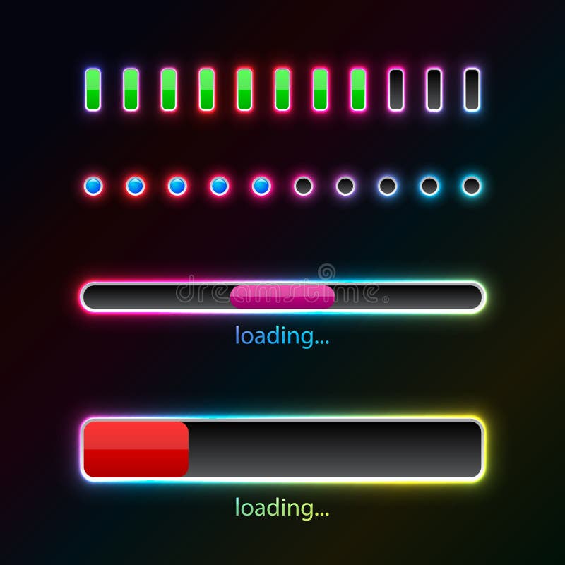 Pprogress bars with neon glow