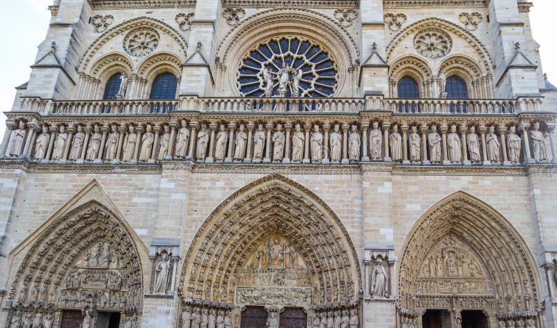 Prachtige plastische en architecturale details van Notre Dame Cathedral in Parijs Frankrijk royalty-vrije stock afbeelding Prachtige plastische en architecturale details van Notre Dame Cathedral in Parijs Frankrijk royalty-vrije stock afbeelding