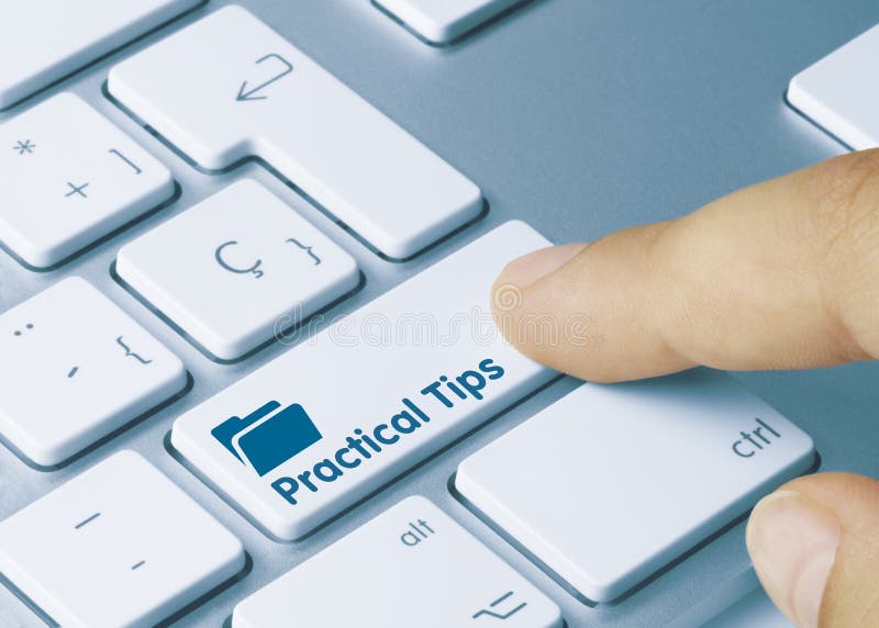 Practical Tips - Inscription on Blue Keyboard Key