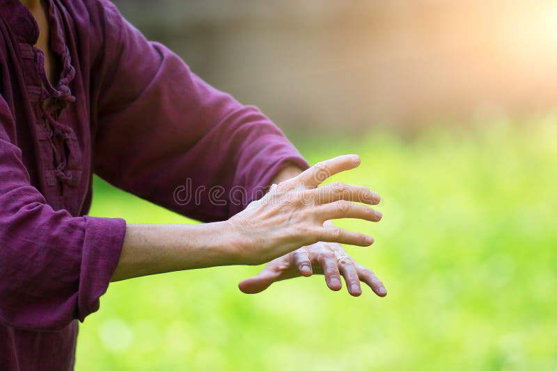 Practice of Tai Chi Chuan in outdoor