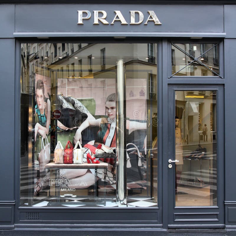 Prada in Paris editorial stock photo 