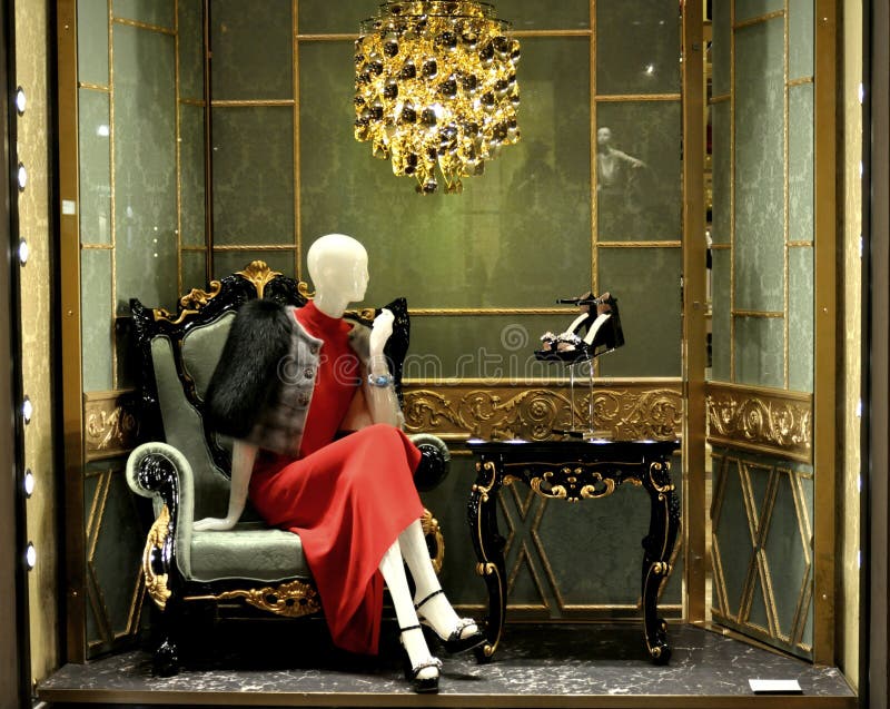 Prada luxury fashion shop in Italy