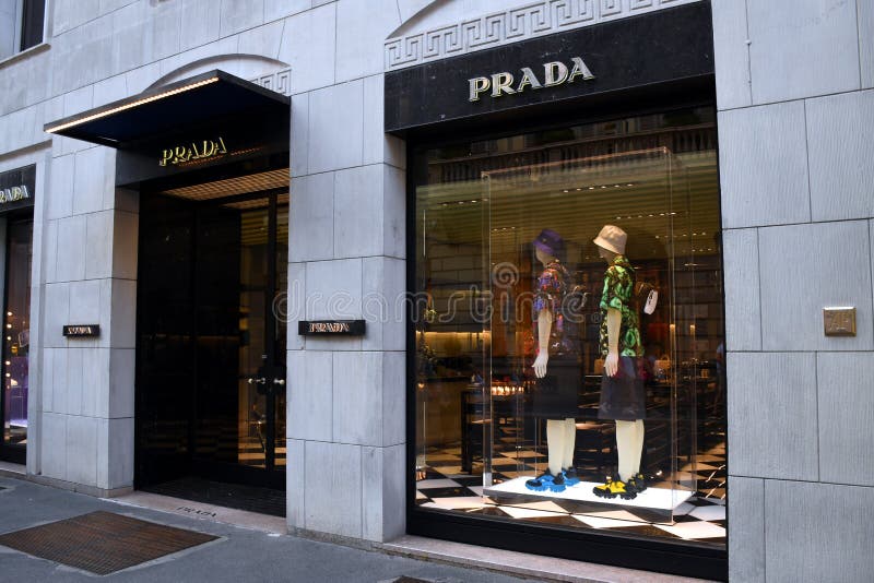 Prada Store Displays in the Fashion District of Milan Editorial Stock Image  - Image of business, editorial: 160930144