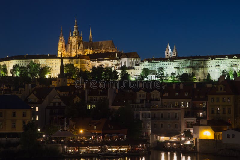 PRAGUE, CZECH REPUBLIC - JUNE 09, 2014: Prague Castle (Hradcany) is said to be the biggest castle in the world at about 570 meters in length and an average of about 130 meters wide June 09, 2014 Prague. PRAGUE, CZECH REPUBLIC - JUNE 09, 2014: Prague Castle (Hradcany) is said to be the biggest castle in the world at about 570 meters in length and an average of about 130 meters wide June 09, 2014 Prague