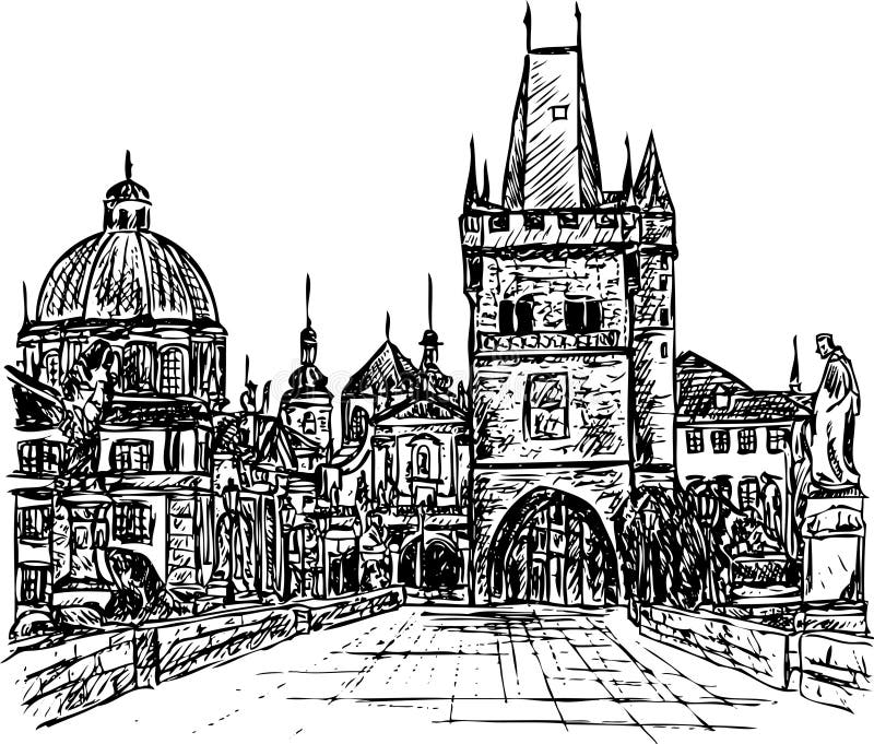 Prague vector illustration Prague vector illustration