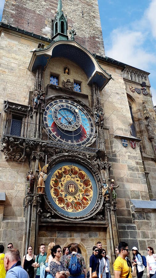 The Prague Astronomical Clock is a medieval astronomical clock.The Clock is on the southern wall of Old Town City Hall royalty free stock image The Prague Astronomical Clock is a medieval astronomical clock.The Clock is on the southern wall of Old Town City Hall royalty free stock image