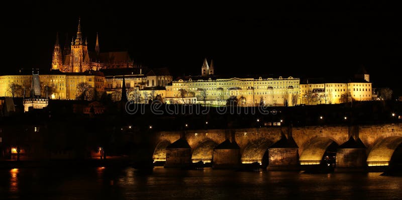 Prague Castle at Night royalty free stock photos Prague Castle at Night royalty free stock photos