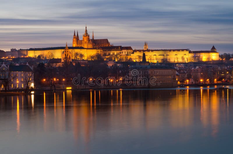 Prague Castle sunset panorama,Czech Republic stock image Prague Castle sunset panorama,Czech Republic stock image