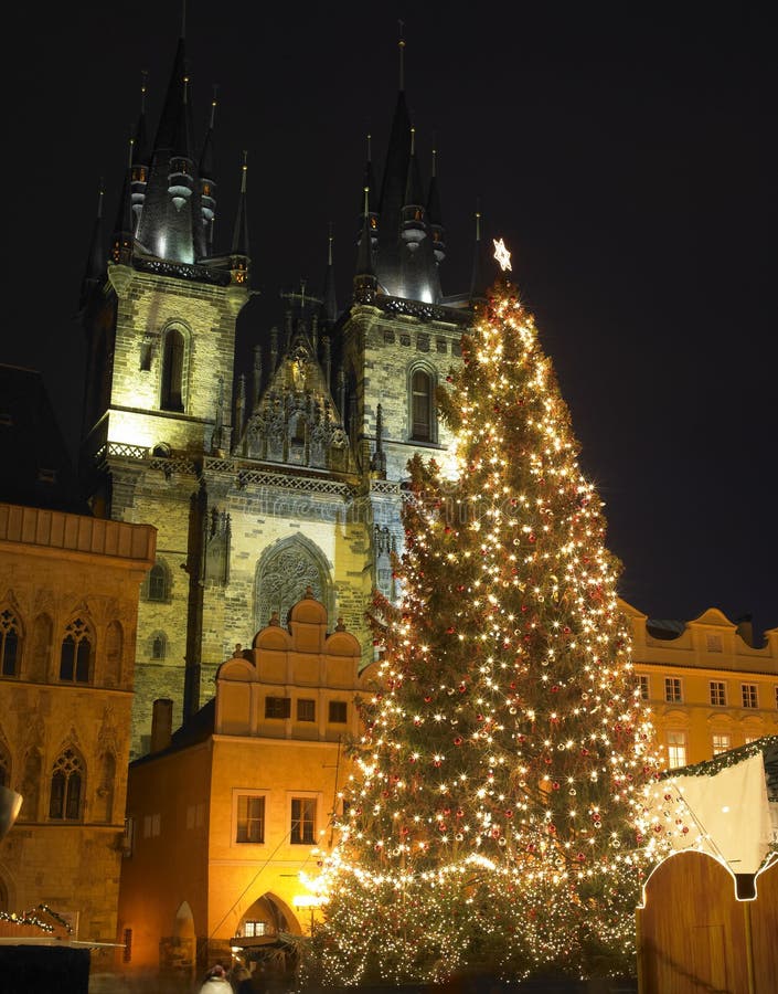 Prague at Christmas time stock image. Image of city, night 17236573