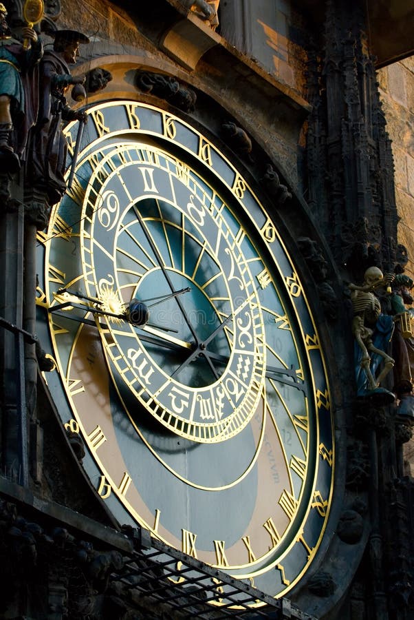 Detail orloj v Praze, česká republika na staroměstském Náměstí.