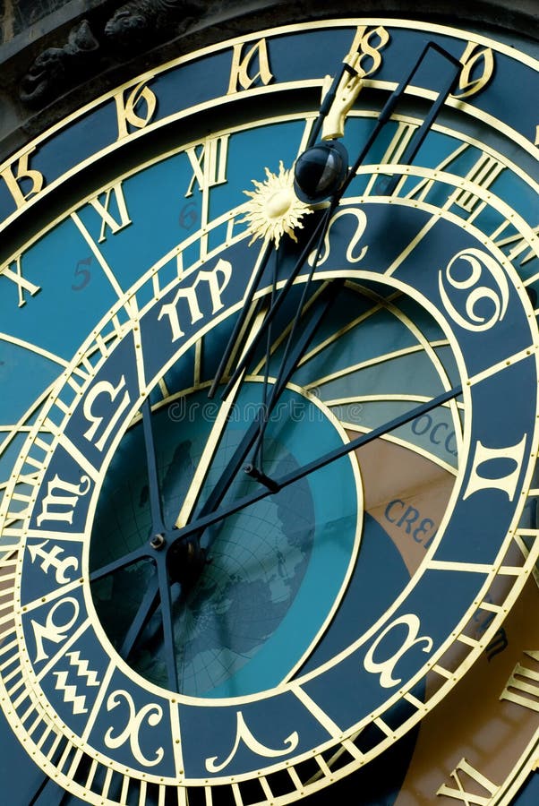 Detail orloj v Praze, česká republika na staroměstském Náměstí.