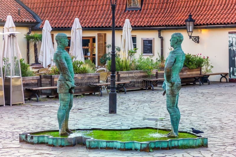 Prague, Czech Republic - August 18, 2018: Fountain Sculpture royalty free stock photos Prague, Czech Republic - August 18, 2018: Fountain Sculpture royalty free stock photos