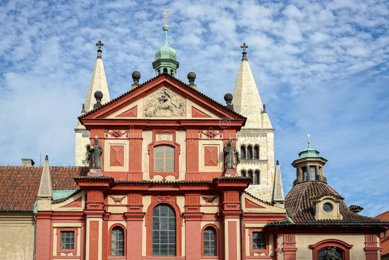 PRAGUE, CZECH REPUBLIC/EUROPE - SEPTEMBER 24 : The Saint George's Basilica in the Castle area of Prague on September 24, 2014