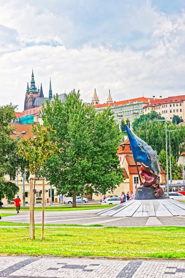 Memorial of Second Resistance movement in Prague stock images