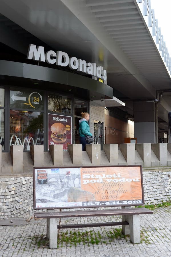 Prague McDonalds in the Center. Editorial Photo Image of country