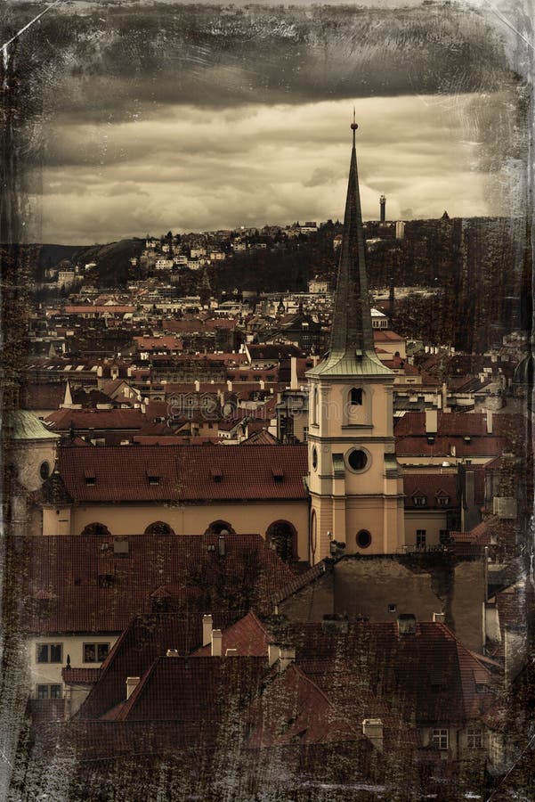 Prague Old Town - view from Prague Castle royalty free stock photography