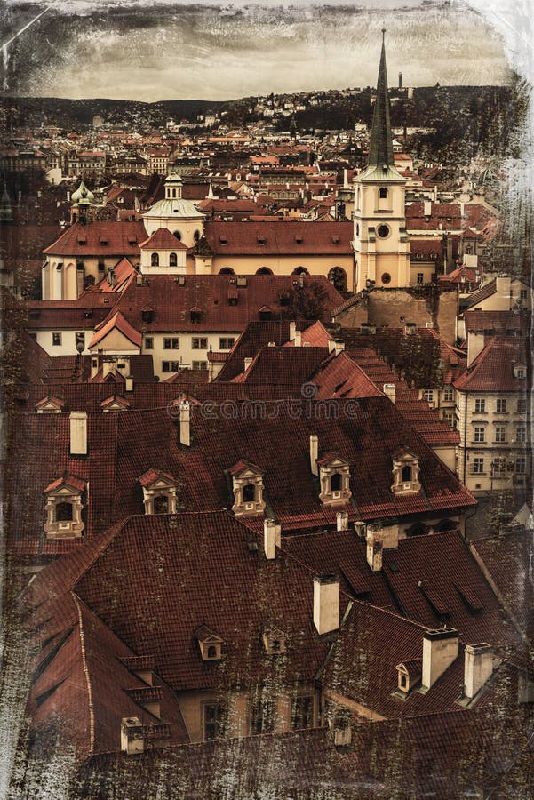 Prague Old Town - view from Prague Castle royalty free stock images