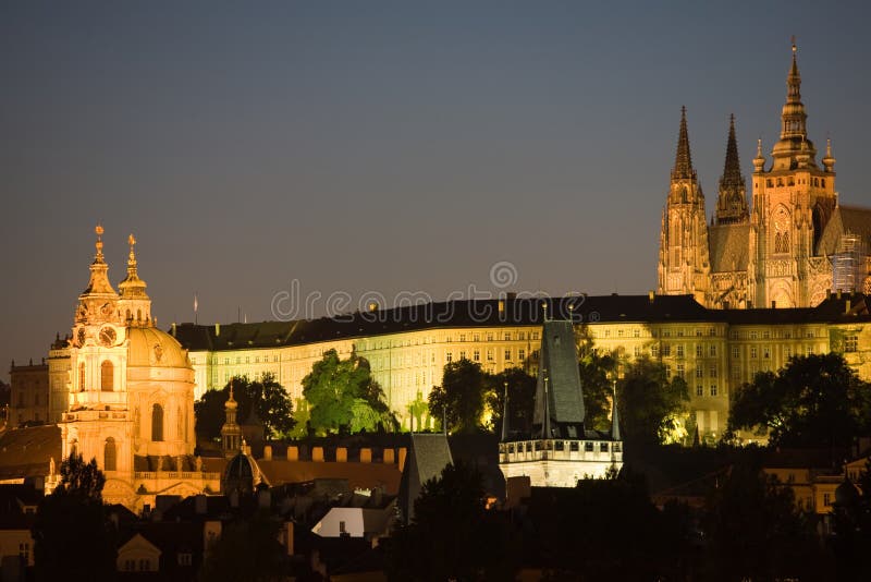 Prague panorama at night