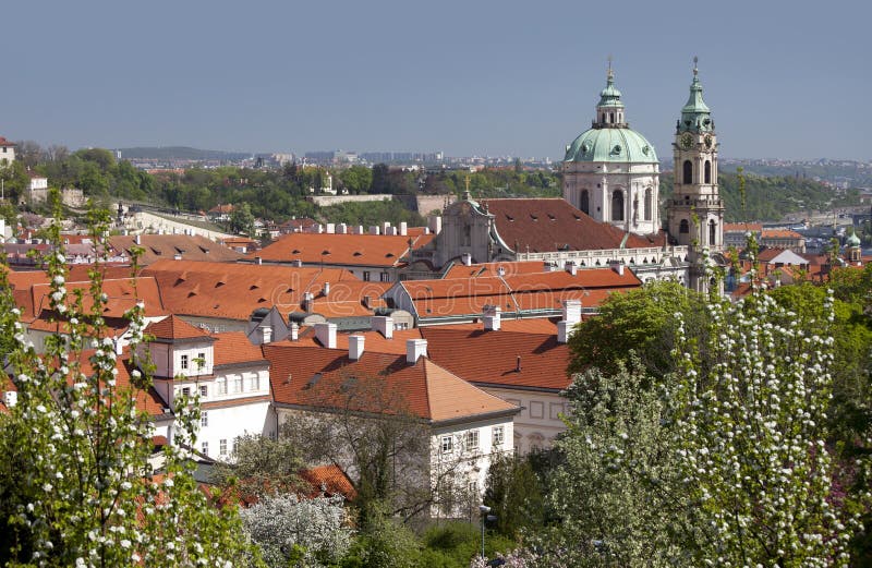 Prague - Panoramic with St. Nicholas cathedral and Lesser Town