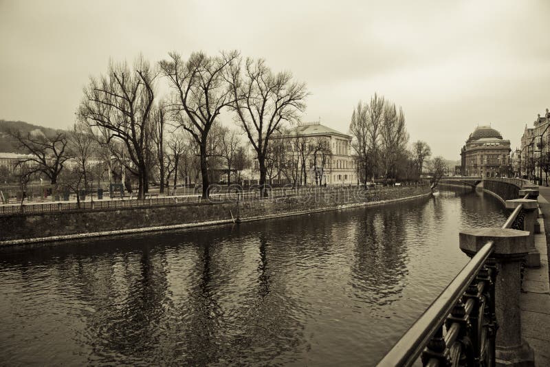 Prague in Sepia Colour stock photos