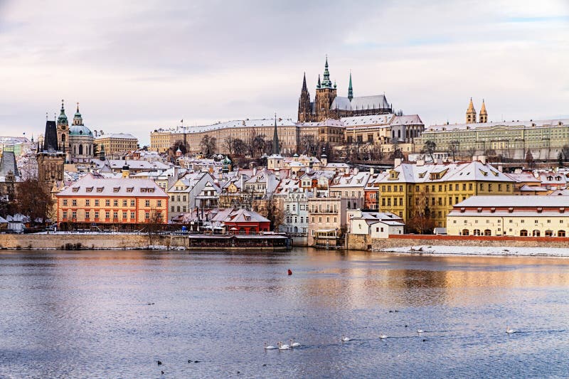 Prague at snow time royalty free stock image Prague at snow time royalty free stock image