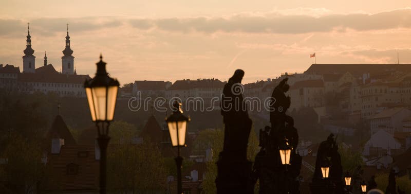 Prague sunset scenery