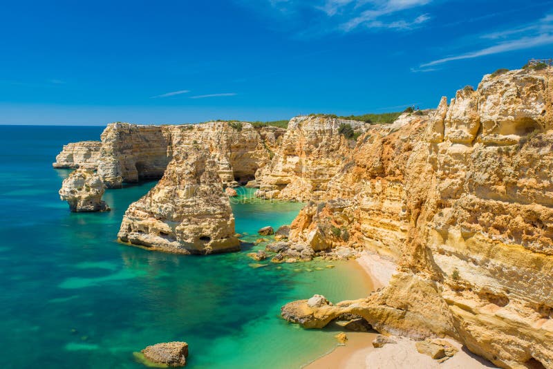 Albufeira, Algarve Portugal Stock Photo - Image of island, seascape ...
