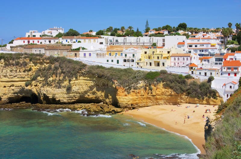Praia de Carvoeiro fotografia de stock