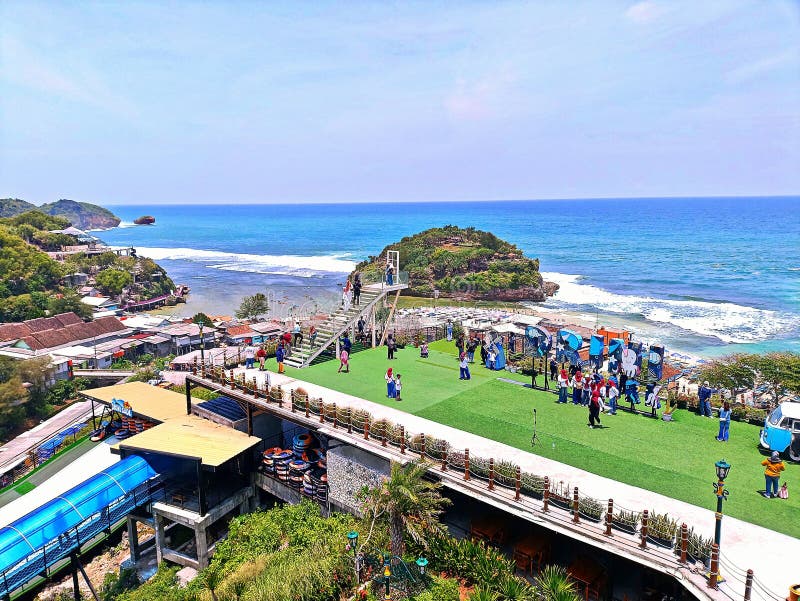 Praia de Drini em Yogyakarta - Indonésia imagens de stock