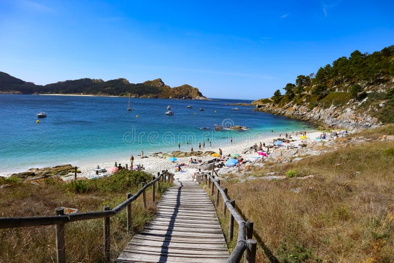 Praia de Nossa Señora em ilhas de Cies imagem de stock Praia de Nossa Señora em ilhas de Cies imagem de stock