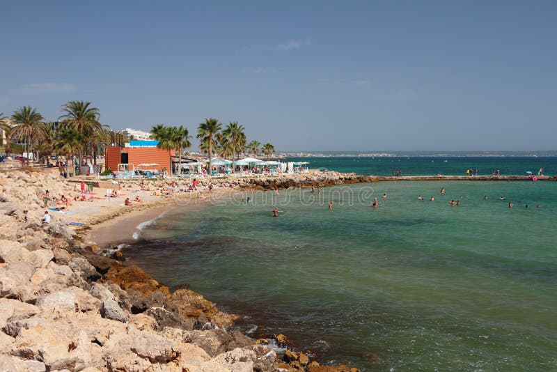 Praia do Anima Palma de Maiorca, Espanha imagem de stock Praia do Anima Palma de Maiorca, Espanha imagem de stock