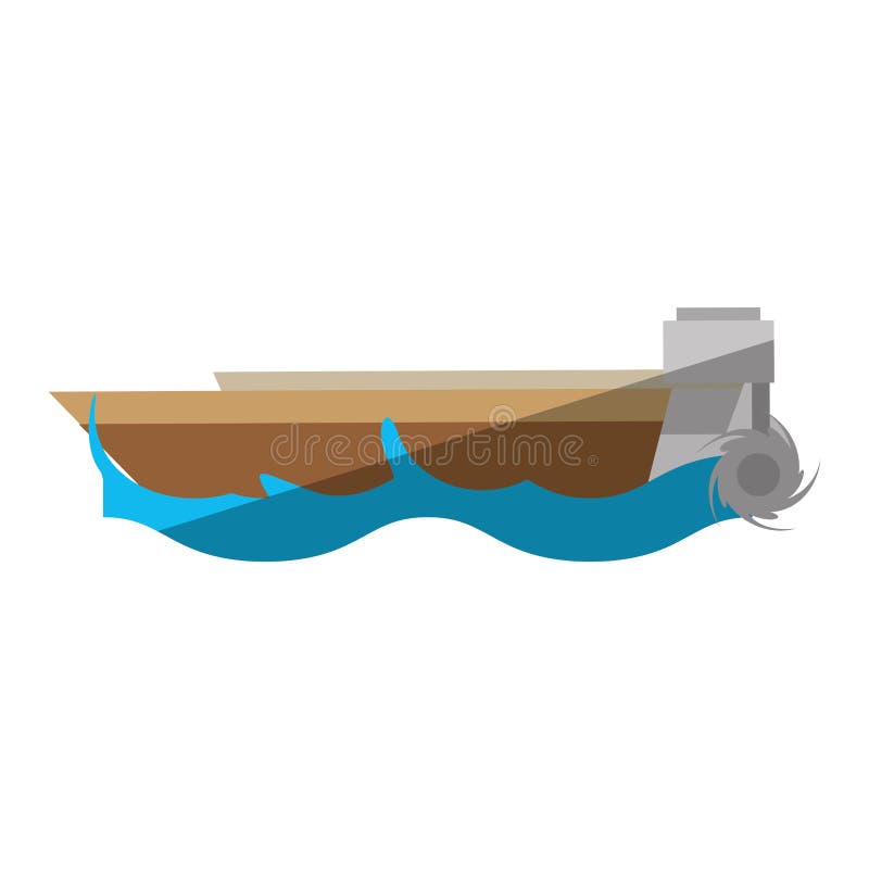 Praia do curso de mar da onda de barco dos desenhos animados ilustração stock Praia do curso de mar da onda de barco dos desenhos animados ilustração stock