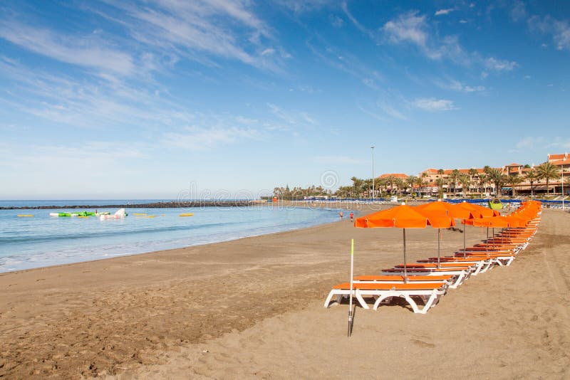 Praia de Los Cristianos imagens de stock