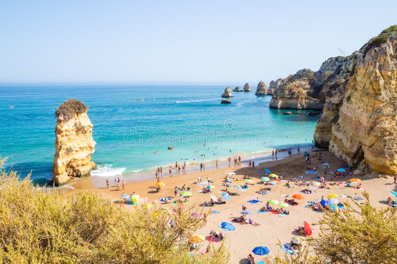 Praia Dona Ana de plage du Portugal Algarve à Lagos photographie stock Praia Dona Ana de plage du Portugal Algarve à Lagos photographie stock