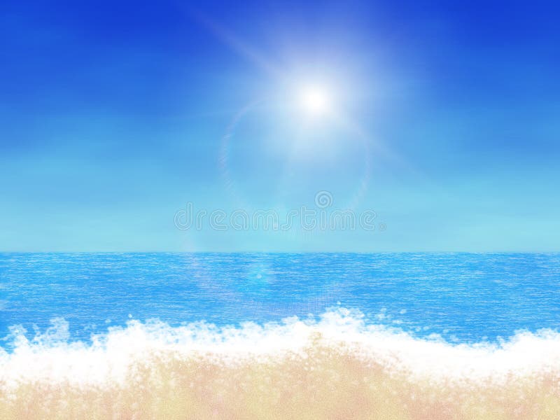 Praia de desenho animado ilustração do vetor