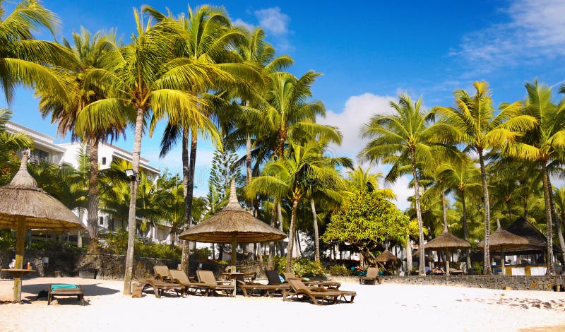 Praia e lagoa tropicais, Mauritius Island fotos de stock Praia e lagoa tropicais, Mauritius Island fotos de stock