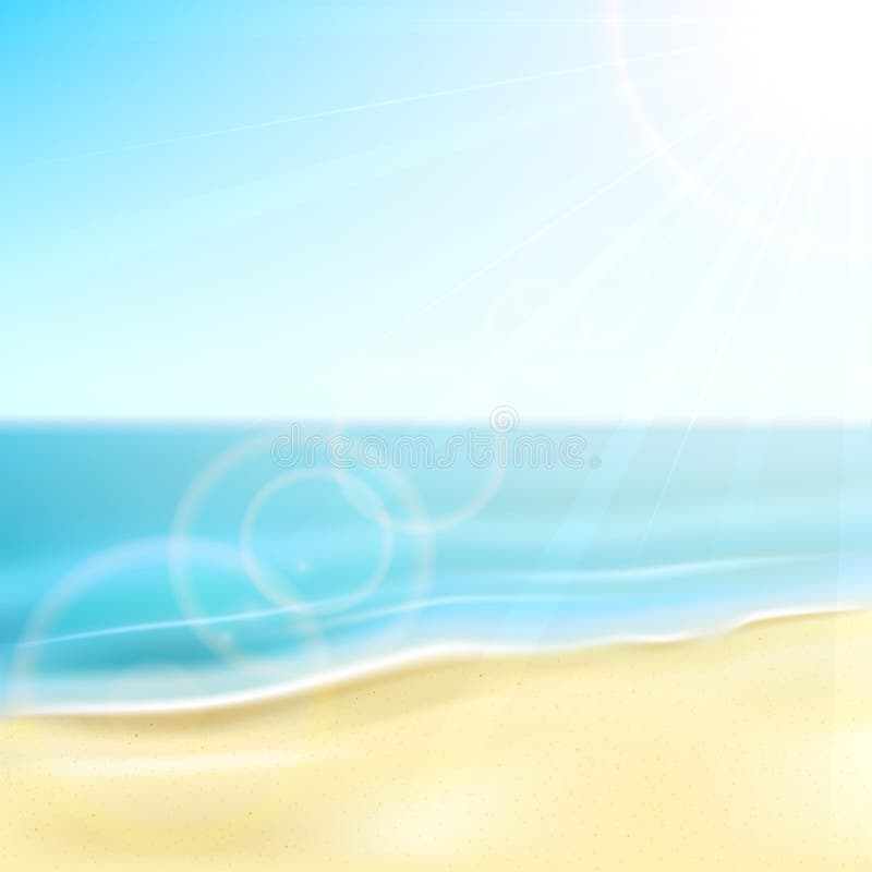 Praia e sol ilustração stock