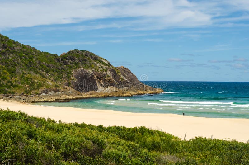 Praia em NSW, Austrália do Bumerangue imagem de stock Praia em NSW, Austrália do Bumerangue imagem de stock