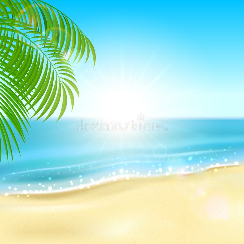 Praia tropical ilustração stock