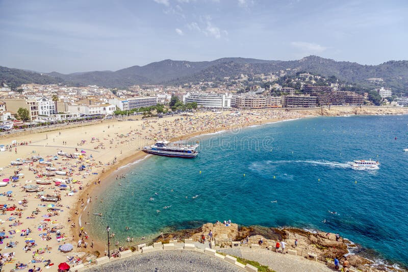 Praias de Tossa de Mar, Espanha imagens de stock