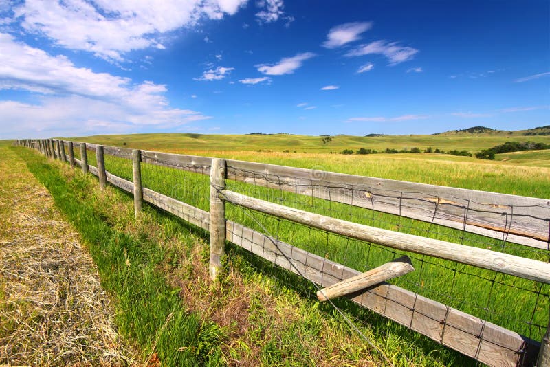 Prairie Fenceline South Dakota royalty free stock image