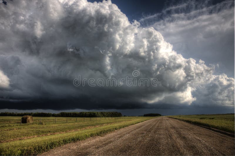 Prairie Thunderstorm Panoramic Stock Image Image of clouds, grass