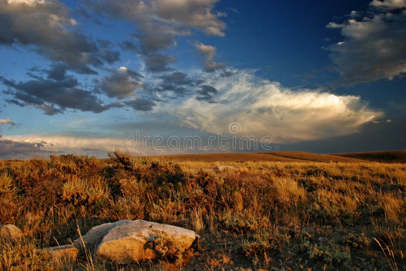 Prairie Sunset stock image. Image of sage, blue, landscape 11334653