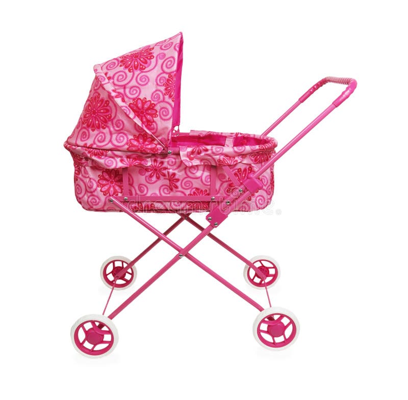Pram cor-de-rosa do brinquedo foto de stock Pram cor-de-rosa do brinquedo foto de stock