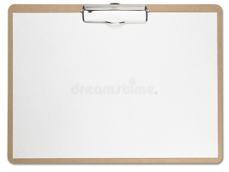 Prancheta horizontal com Livro Branco em branco.