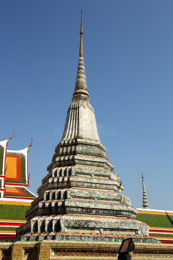Prang of temple bangkok stock image. Image of steeple 38879659