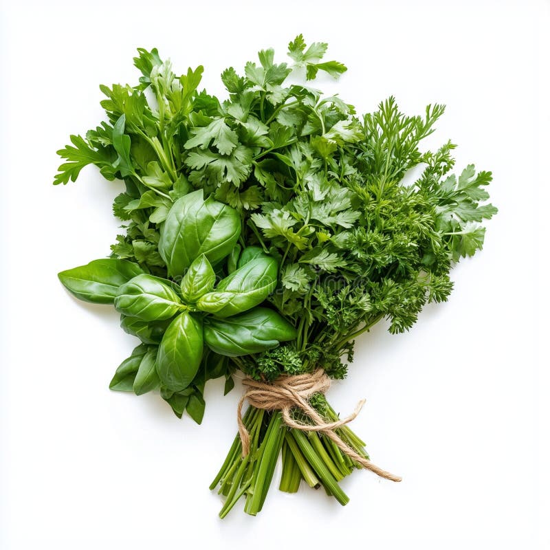Pranzo di erbe fresche legate al filo ritorto royalty illustrazione gratis