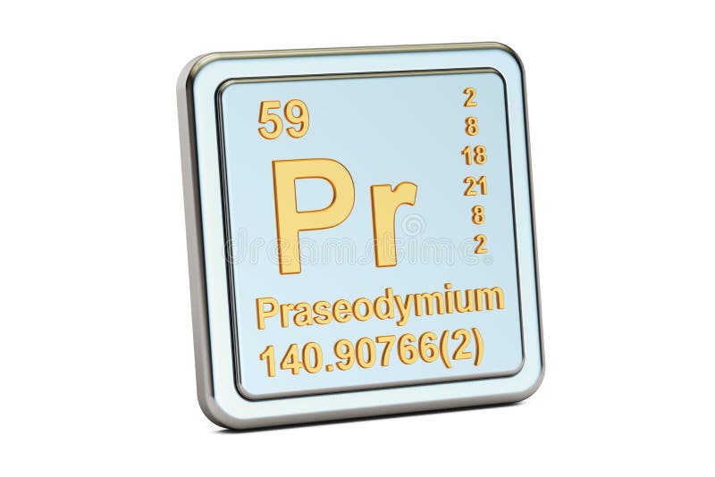 Praseodymium PR, chemisch elemententeken het 3d teruggeven royalty-vrije illustratie Praseodymium PR, chemisch elemententeken het 3d teruggeven royalty-vrije illustratie