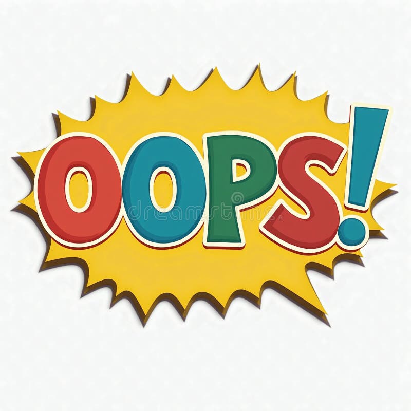 Pratbubblans teckningstext gör ett sorgligt misstag när klippet klipps royaltyfri illustrationer